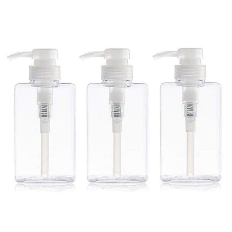 100ml 33oz Refillable Empty Plastic Pump Bottles Jars Set for Makeup Cosmetic Bath Shower Shampoo HairConditioner Toiletries Liquid Containers Bathroom Accessory Set Transparent